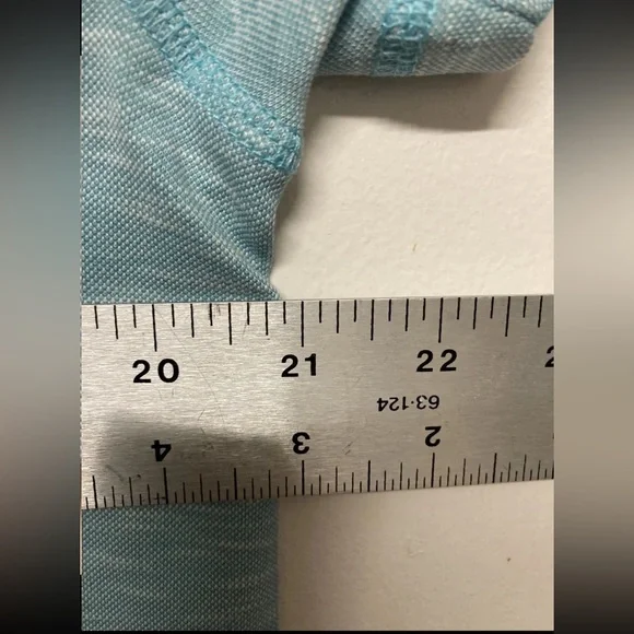 Flag & Anthem Polo Shirt Golf Aqua Teal Medium Short Sleeves Casual Stretch NWT - Picture 7 of 9